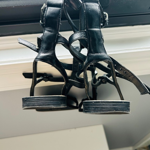 Rebecca Minkoff Black Leather Georgina Gladiator Sandals Women’s Size 7 - Picture 5 of 10